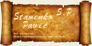 Stamenko Pavić vizit kartica